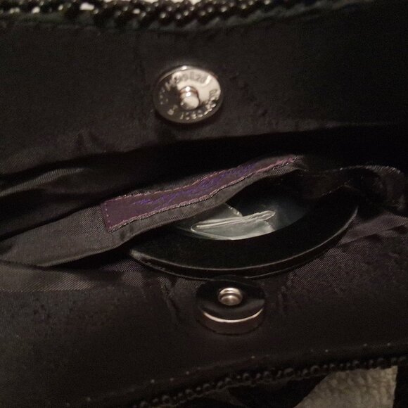 Metaphor Vintage Black Beaded Formal Evening Clutch Bag with Mirror EUC - Picture 7 of 12